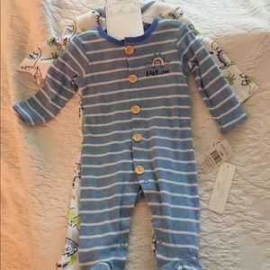 Blooming Baby 3-6 MONTHS 2 Pack Sleeper Coveralls Cotton NWT